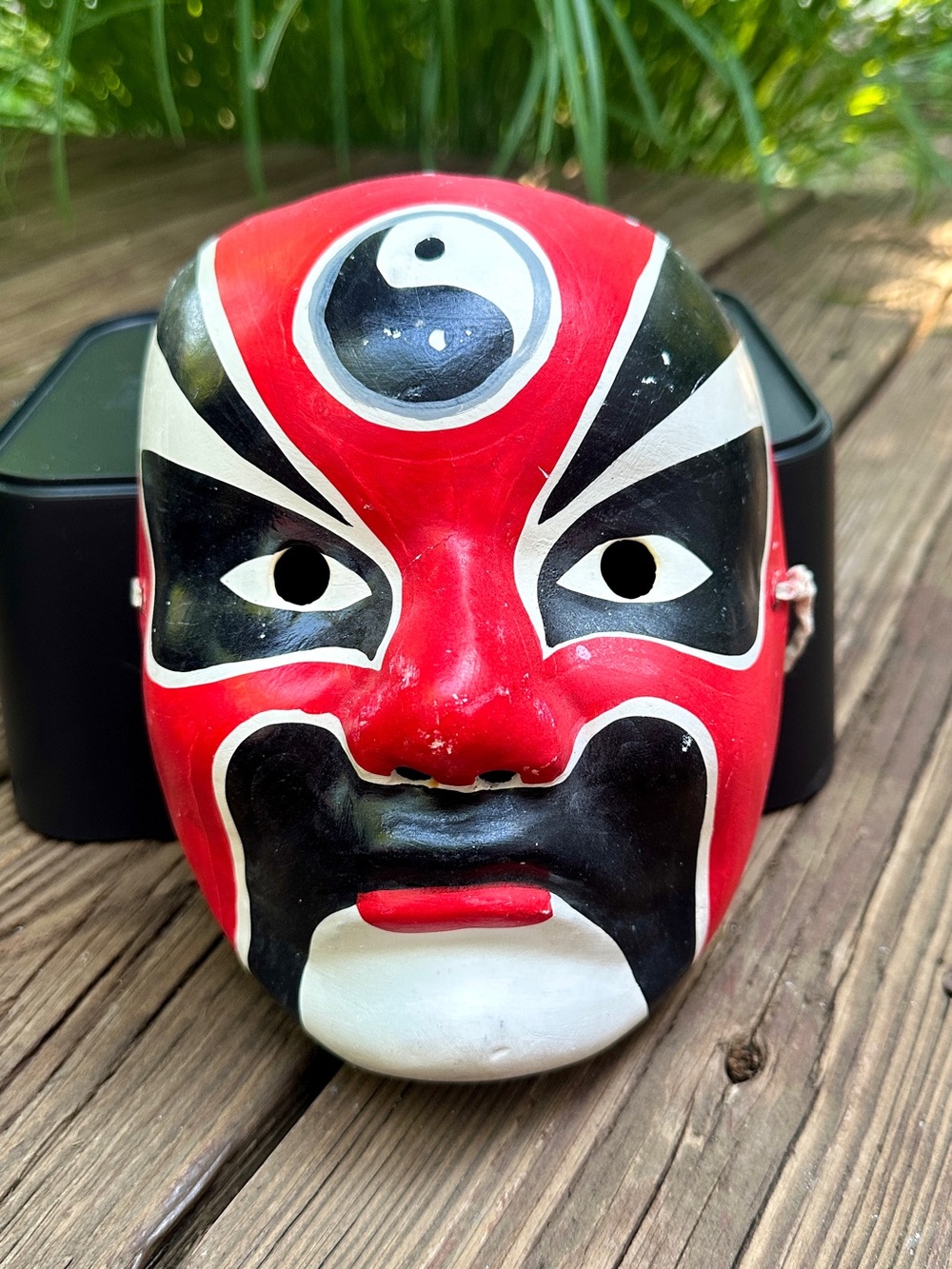 Vintage Hand-Painted Traditional Chinese Peking Opera Paper Mache' Mask